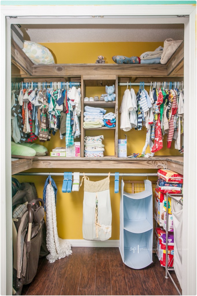 the awesome handmade closet organizer Chris made for Aric's closet. I'm kind of in love with it. 