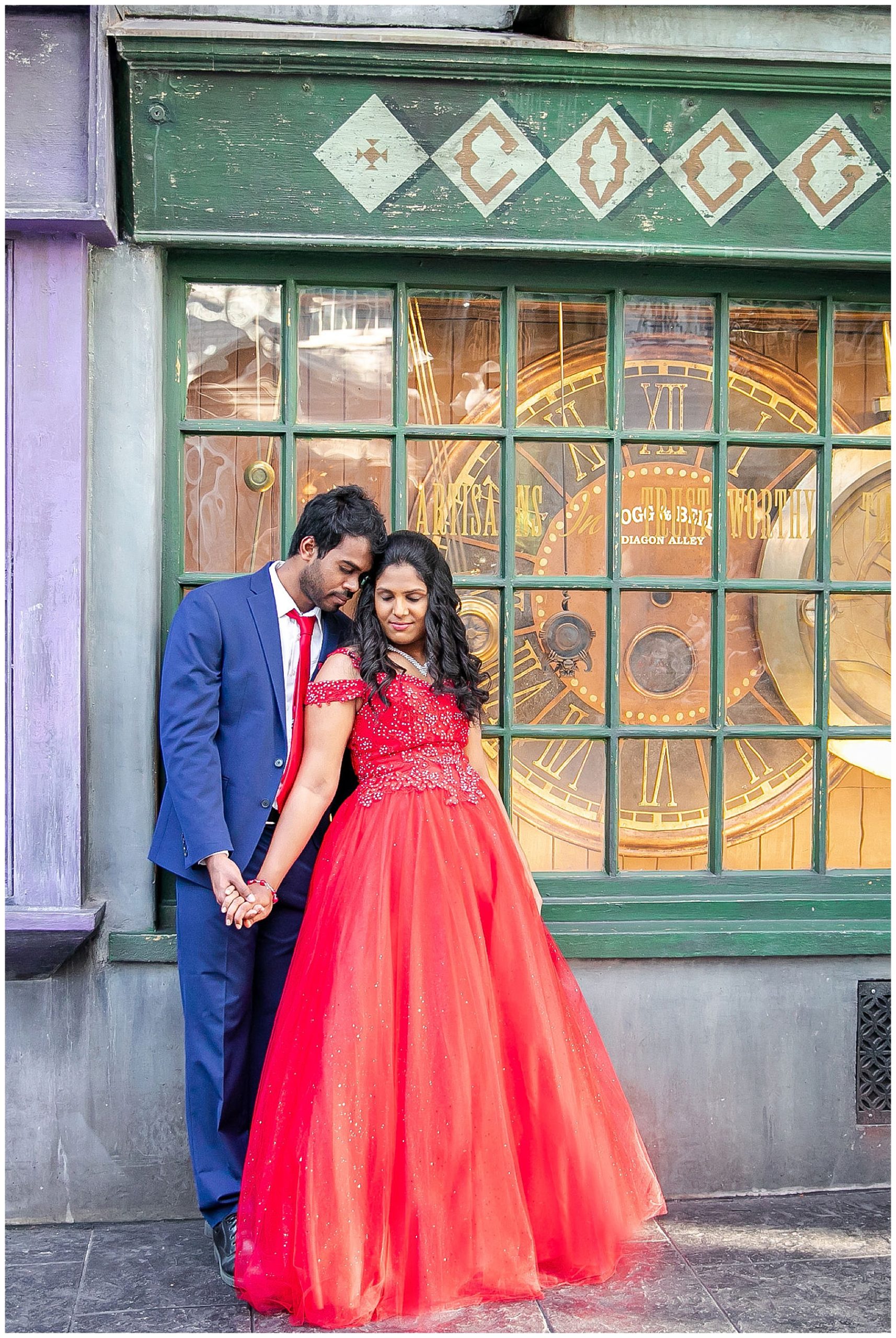 engagement session at diagon alley universal Orlando