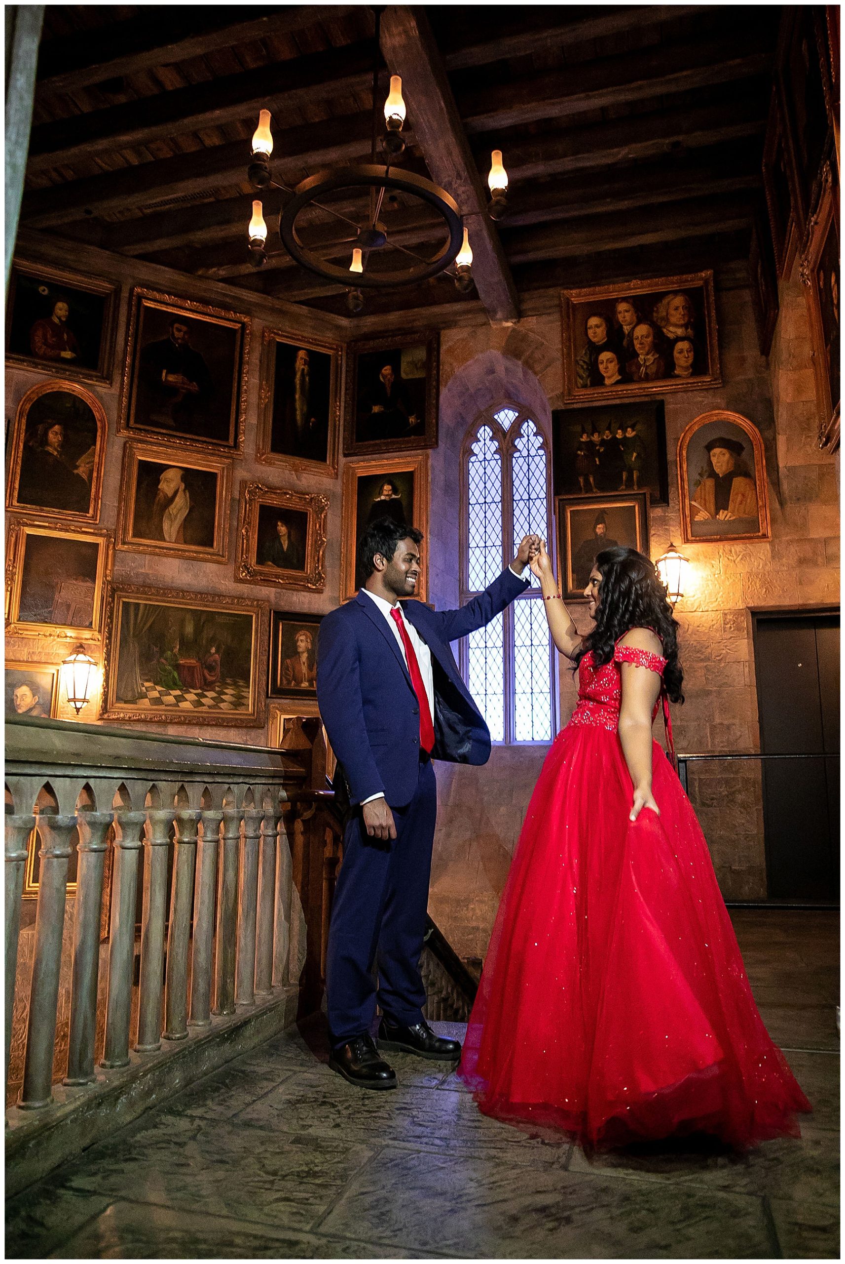 engagement session at Hogwarts castle universal Orlando